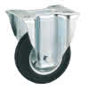 Bockrolle Vollgummi vz RoLa Ø125x37 mm Platte 100x85 mm, TK 100 kg