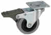 Lenkrolle verz. KU-Felge GL Ø50x20 mm Platte 42x42 mm, Feststeller, TK 35 kg
