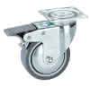 Lenkrolle vz KU-Felge TPE GL FS Ø75x25mm Platte 60x60 mm, Feststeller, TK 50 kg