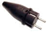 Stecker Gummi VDE schwarz 10-16A robuste Ausführung