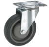 Lenkrolle TPE schwarz KuLa Ø100x32 mm Platte 100x85 mm, TK 150 kg