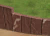 Sandstein Palisade Dark Red 10x25x250 cm, bruchrauh nachgerichtet