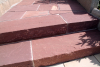 Sandstein Blockstufe Dark Red 75x35x15 cm, OF spaltrauh
