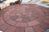 Sandstein Bodenplatte Dark Red Kreissystem D=280 cm, 25-40 mm, gespalt.