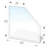 Glasbodenplatte 5-Eck, 125/65/65/125cm 