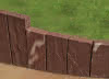 Sandstein Palisade Dark Red 10x25x125 cm, bruchrauh nachgerichtet