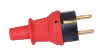 Schutzkontakt-Stecker m.Knickschutz IP44 rot bruchfest