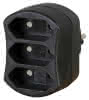 Adapter Anschluss für 3 Europa-Stecker schwarz
