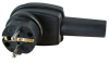 Schuko Winkelstecker Vollgummi schwarz für Kabelquerschnitt bis 3 x 2,5mm²