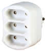 Adapter Anschluss für 3 Europa-Stecker weiß