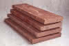 Sandstein Mauerabdeckplatte Dark Red 100x45x5 cm, OF spaltrauh, kalibriert