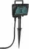 Gartensteckdose 2-fach m. Erdspieß 1,5m Kabel H07RN-F3G1,5