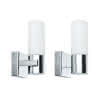 Badleuchte WallCeiling Gemini WL IP44 40W E14 2er chromSatin Met./Glas ohne LM