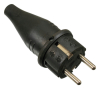 Stecker Vollgummi VDE schwarz 10-16A schwere Ausführung