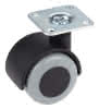 Doppelrolle Parkett TPE schwarz Ø40 mm Platte 38x38 mm, TK 30 kg