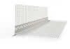 Gewebewinkel PVC 10x15cm weiß 2,5m MW 4x4mm, mit Abzugskante 10mm weiß