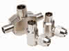 TV-Stecker 2-fach Kupplung + 2 Stecker Verteiler 6,5mm Metall