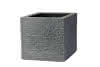 Topf Tegula 40x40cm H: 34cm, grau
