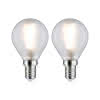 Leuchtmittel LED Tropfen Fil.E14 3W matt 2er Pack 250lm 2700K