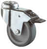 Apparate-Lenkrolle verz. Gummi GL Ø100mm Rückenloch Ø10,2 mm, FST, TK 65 kg