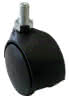 Doppel-Möbelrolle KU schwarz Ø50 mm Stift M10, TK 50 kg, lose mit EAN