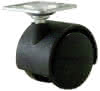 Doppel-Möbelrolle KU schwarz Ø40 mm Platte 40x40 mm, TK 35 kg, lose mit EAN