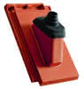 Domino Ton Ant.durchg.Fin.schwarz glas. NW60 eckig inkl.EPDM-Unterdachmansch.GOG