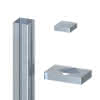 System Eckpf. Edelstahl-Ummantelungsset 195x8x8cm