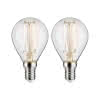 Leuchtmittel Fil 2er Tropfen LED E14 2W 2700K 230V klar 250lm