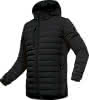 Herren-Hybridjacke schwarz Gr. L Strick/Steppstoff mit Kapuze