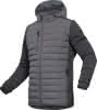 Herren-Hybridjacke grau Gr. XXL Strick/Steppstoff mit Kapuze