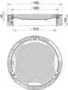 Schachtabd.Kl.D rd.LW610 twd Beton-Guss, 3 Verschraubungen,