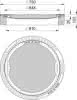 Schachtabd.Kl.B rd.LW610 o.V. Beton-Guss, m.Sandverschluss,
