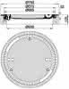 Schachtabd.Kl.B rd.LW600 twd Beton-Guss, mit 3 Verriegelungen,