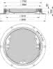 Schachtabd.Kl.F rd.LW610 twd Guss/Beton-Guss, rückstausicher b.2bar,