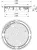Schachtabd.SN MEILEVEL-A Kl.D rd.LW610 o.V., Guss, 2 Verriegelungen,