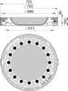Schachtabd.Kl.D rd.LW610 m.V.m.E. Guss/Beton-Guss, DUOMEIPREN,