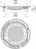 Schachtabd.SN MEILEVEL-A Kl.D rd.LW610 o.V., Guss/Beton-Guss, 2 Verriegelungen,