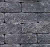 Schichtmauerwerk Anfang / Endstein Antik 25x25x15 cm Basalt