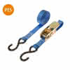 Spanngurt PES blau 2-tlg. 25 mm/5,0 m mit Ratsche u. 2 S-Haken, 250 daN