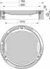 Schachtabd.Kl.D rd.LW610 twd Beton-Guss, 3 Verschraubungen,