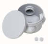 Abzweigdose AP FR rund 80mm grau IP54, 4xEingang bis M25