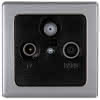 Antennensteckdose Vision TV/RF/SAT stahl 