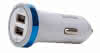 Dual-Ladeadapter USB fürs Auto weiß Eingang: 12-24V Ausgang: 5V /1-2,1A
