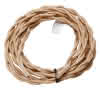 Aderleitung H05V-K 2x0,75 BD 2m beige gefl. Nylon-Textil-Mantel, verdrillt
