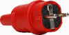 Gummi-Schutzkontakt-Stecker IP20 rot bruchfest, 16A, 250V