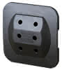 Adapter Euro Kopp 3 fach schwarz 