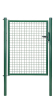 Einzeltor Wellengitter grün 1000x1250 mm mit Pfosten Ø60 mm