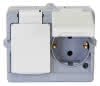 Steckdose Standard 2-fach waagrecht grau AP-Feuchtraum